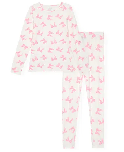Max & Olivia Kids' Girls' 7-16 Cloud Nine Heat Retention Long-sleeve Top And Leggings, 2-piece Set In White