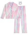 Max & Olivia Little And Big Girls 3-piece Coat, Pants And Scrunchie Pajama Set In Pink