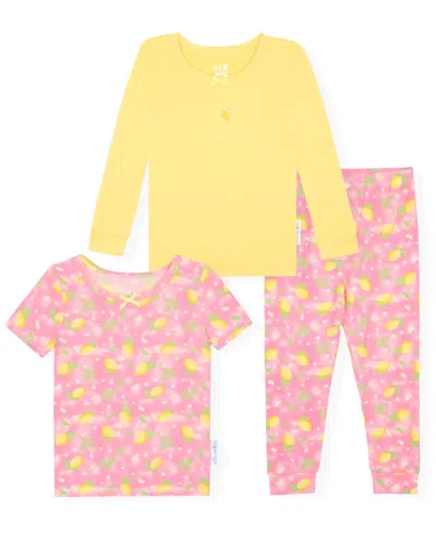 Max & Olivia Babies' Toddler Girls' 12m-5t Round Neck Top And Printed Pants, 3-piece Set In Multi