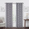 Max Blackout Campbell Geo Jacquard Grommet Top Energy Saving 100% Blackout Single Curtain Panel In Blue