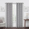 Max Blackout Campbell Geo Jacquard Grommet Top Energy Saving 100% Blackout Single Curtain Panel In Gray