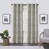 Max Blackout Emerson Scroll Grommet Top 100% Blackout Single Curtain Panel In Brown