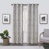 Max Blackout Emerson Scroll Grommet Top 100% Blackout Single Curtain Panel In Gray