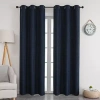 Max Blackout Emerson Solid Grommet Top 100% Blackout Single Curtain Panel In Blue