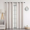 Max Blackout Emerson Solid Grommet Top 100% Blackout Single Curtain Panel In Sand