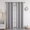 Max Blackout Emerson Solid Grommet Top 100% Blackout Single Curtain Panel In Silver