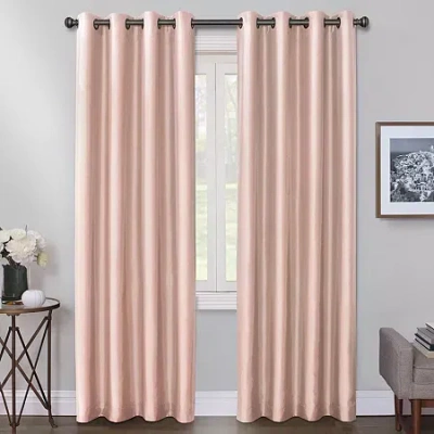 Max Blackout Mystique Grommet Top 100% Blackout Single Curtain Panel In Pink