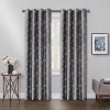Max Blackout Mystique Grommet Top Embroidered 100% Blackout Single Curtain Panel In Gray
