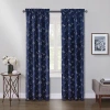 Max Blackout Mystique Rod Pocket Embroidered 100% Blackout Single Curtain Panel In Blue