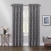 Max Blackout Mystique Rod Pocket Embroidered 100% Blackout Single Curtain Panel In Gray