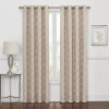 Max Blackout Prescott Grommet Top Embroidered 100% Blackout Single Curtain Panel In Brown