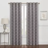 Max Blackout Prescott Grommet Top Embroidered 100% Blackout Single Curtain Panel In Gray