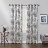 Max Blackout Prescott Print Grommet Top 100% Blackout Single Curtain Panel In Gray