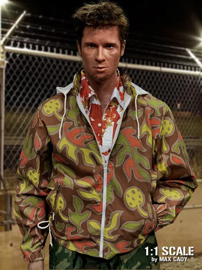 Pre-owned Max Cady Screen Accurate Fight Club Leaf Jacket, Parka, Tyler Durden, Brad Pitt, Camo In Multicolor