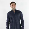 Max Colton James Shirt In Navy Print In Multi