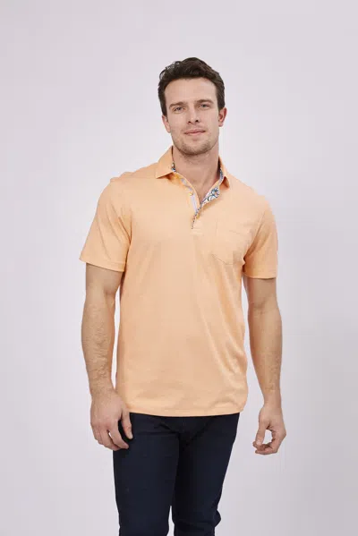 Max Colton Mc Melon Orange Knit Polo In Beige