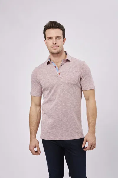 Max Colton Mc Red And White Knit Polo In Purple