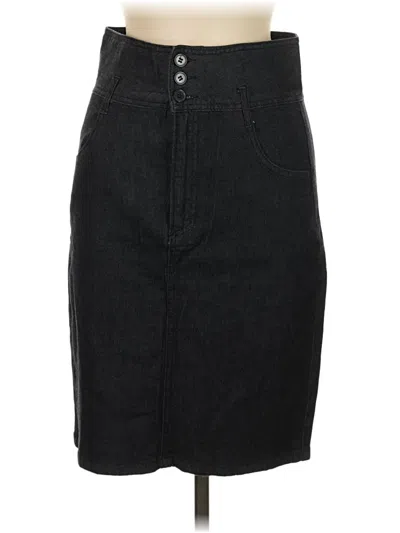 Pre-owned Max Denim Skirt In Black