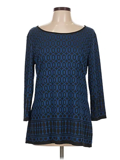 Pre-owned Max Edition 3/4 Sleeve Top Blue Boatneck Tops