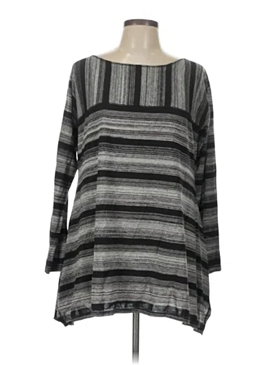 Pre-owned Max Edition 3/4 Sleeve Top Gray Boatneck Tops