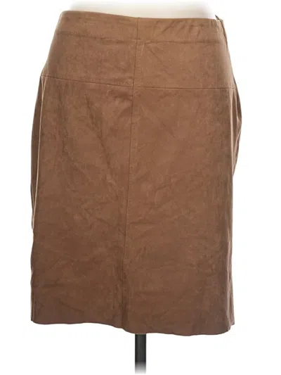 Pre-owned Max Edition Faux Leather Skirt In Brown