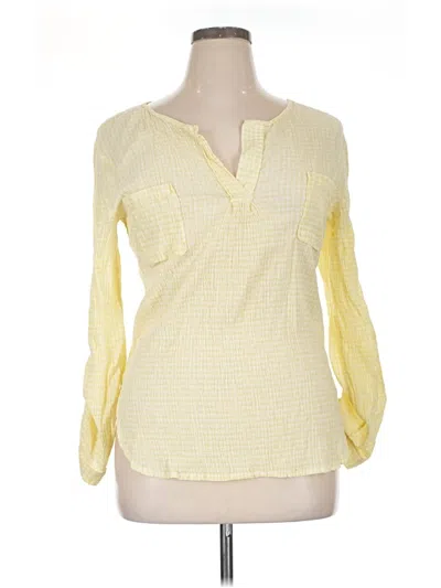Pre-owned Max Edition Long Sleeve Blouse In Yellow