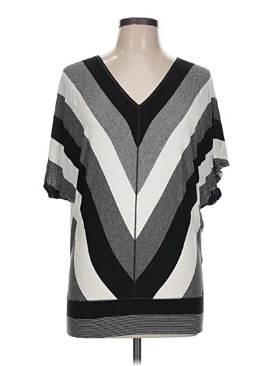 Pre-owned Max Edition Short Sleeve Blouse In Gray