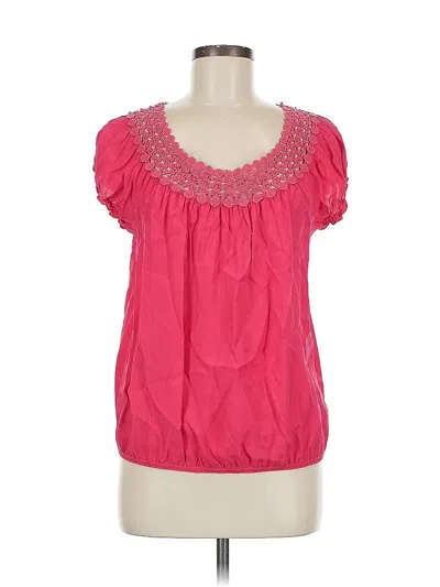 Pre-owned Max Edition Short Sleeve Blouse In Pink