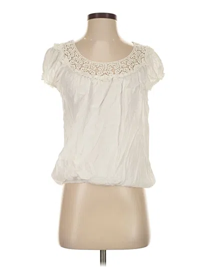 Pre-owned Max Edition Short Sleeve Blouse In White