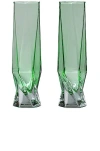Max Id Ny For Fwrd Champagne Flute Set In Light Green