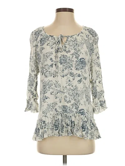 Pre-owned Max Jeans 3/4 Sleeve Blouse In Ivory