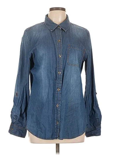 Pre-owned Max Jeans Long Sleeve Button Down Shirt In Blue