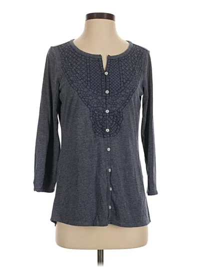 Pre-owned Max Jeans Long Sleeve Henley Shirt In Gray