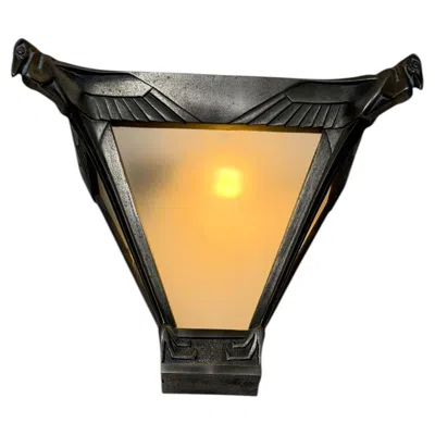 Pre-owned Max Le Verrier Art Deco Nickel-plated Bronze Wall Light Or Sconce By , 1920s In Gold