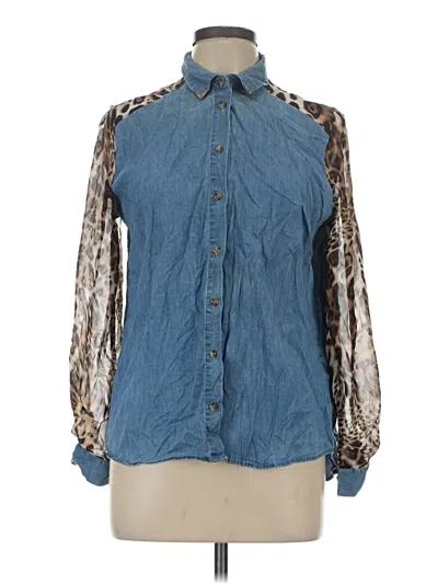 Pre-owned Max Long Sleeve Blouse In Blue