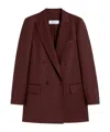 Max Mara - Double-breasted Wool Blazer In Brown