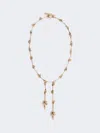 Max Mara - Long Necklace With Double Pendant In Gold