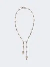 Max Mara - Long Necklace With Double Pendant In Silver