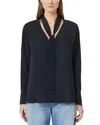 Max Mara 1 Caco Silk Top In Black