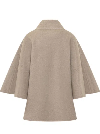 Max Mara 100% Cashmere Cape Coat In Cacha