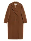 Max Mara 101801 Double-breasted Wool Coat In Brown