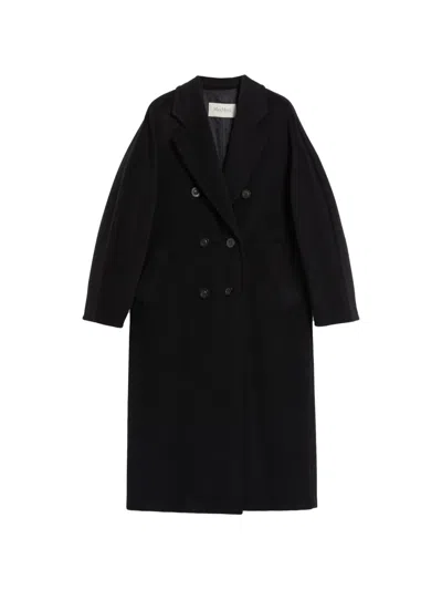 Max Mara Madame Long Jacket Button Detail Lapels Pockets In Black