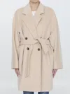 Max Mara Oversized Wool And Cashmere Coat With Lapel Collar And Kimono Sleeves In Beige