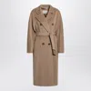 Max Mara Double-breasted Beige Wool-cashmere Coat With Tailored Silhouette