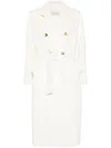 Max Mara Waterproof Gabardine Wool Windbreaker In White