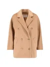 Max Mara Womens Camel Rebus Notch-lapel Relaxed-fit Wool And Cashmere Coat
