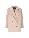 Max Mara Rebus Double-breasted Wool And Cashmere Coat In Pink