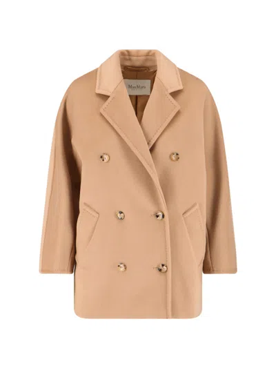 Max Mara 101801 Short Coat In Neutral