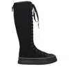 Max Mara Tall Cotton Boots In Solid Color With 4cm Sole