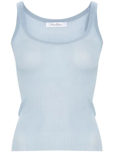 MAX MARA SEMI-SHEER FINE-RIBBED TOP